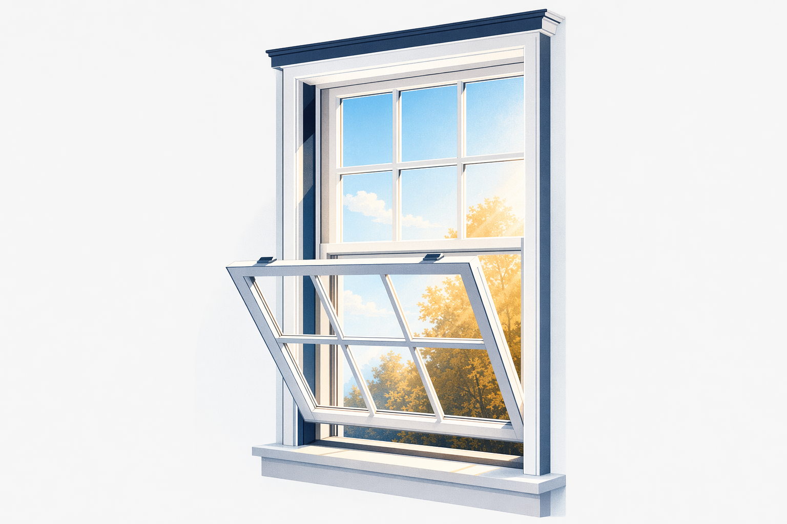 Illustration for Double-hung windows