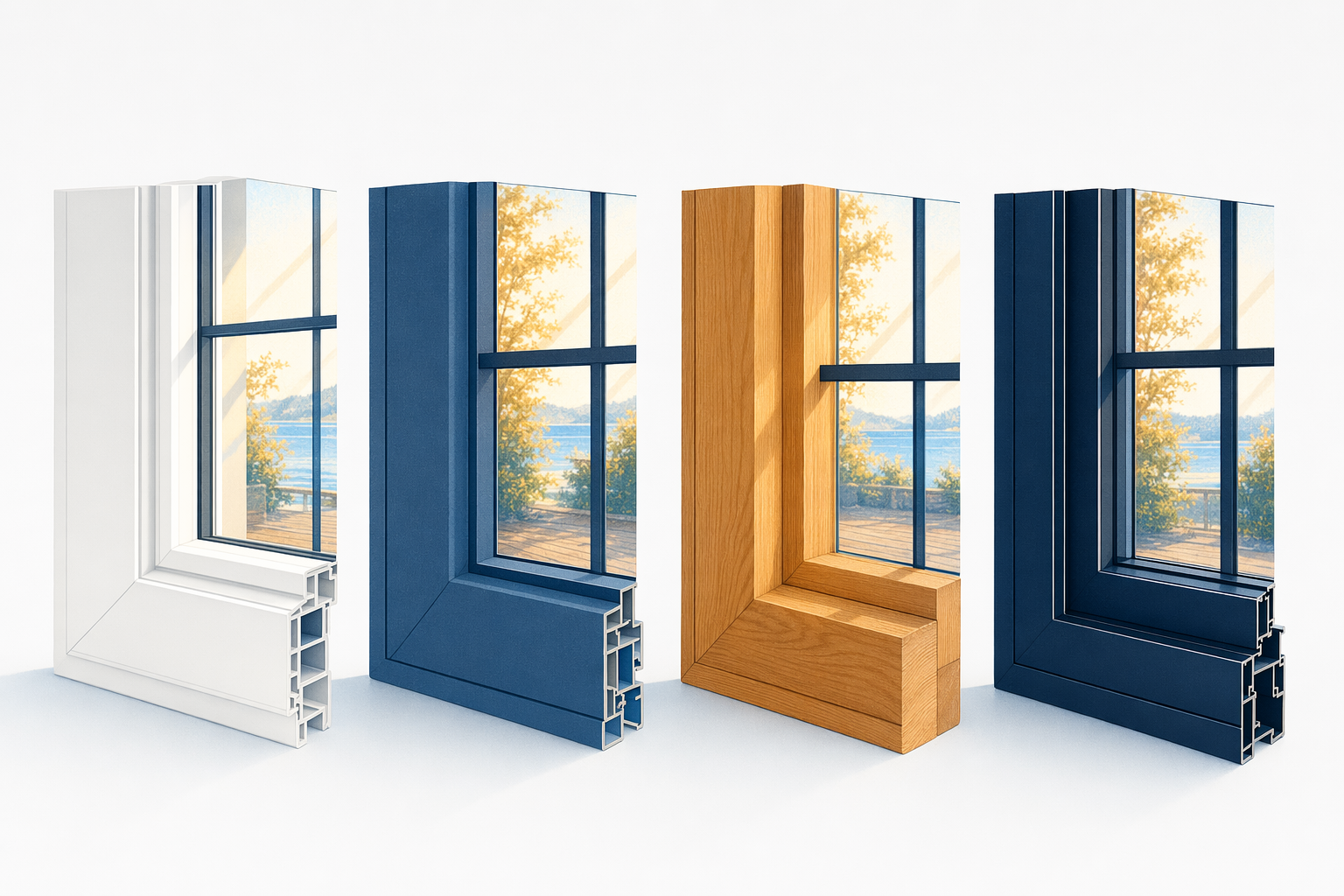 Illustration for Window frame materials compared