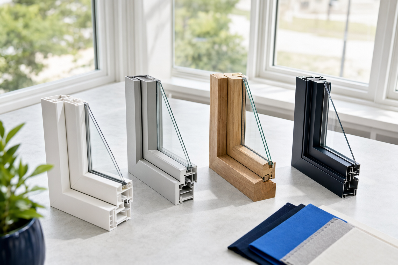 Illustration for Window frame materials compared